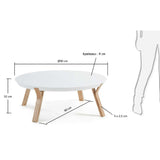 Solid Coffee Table Ø90 Nature/matte white