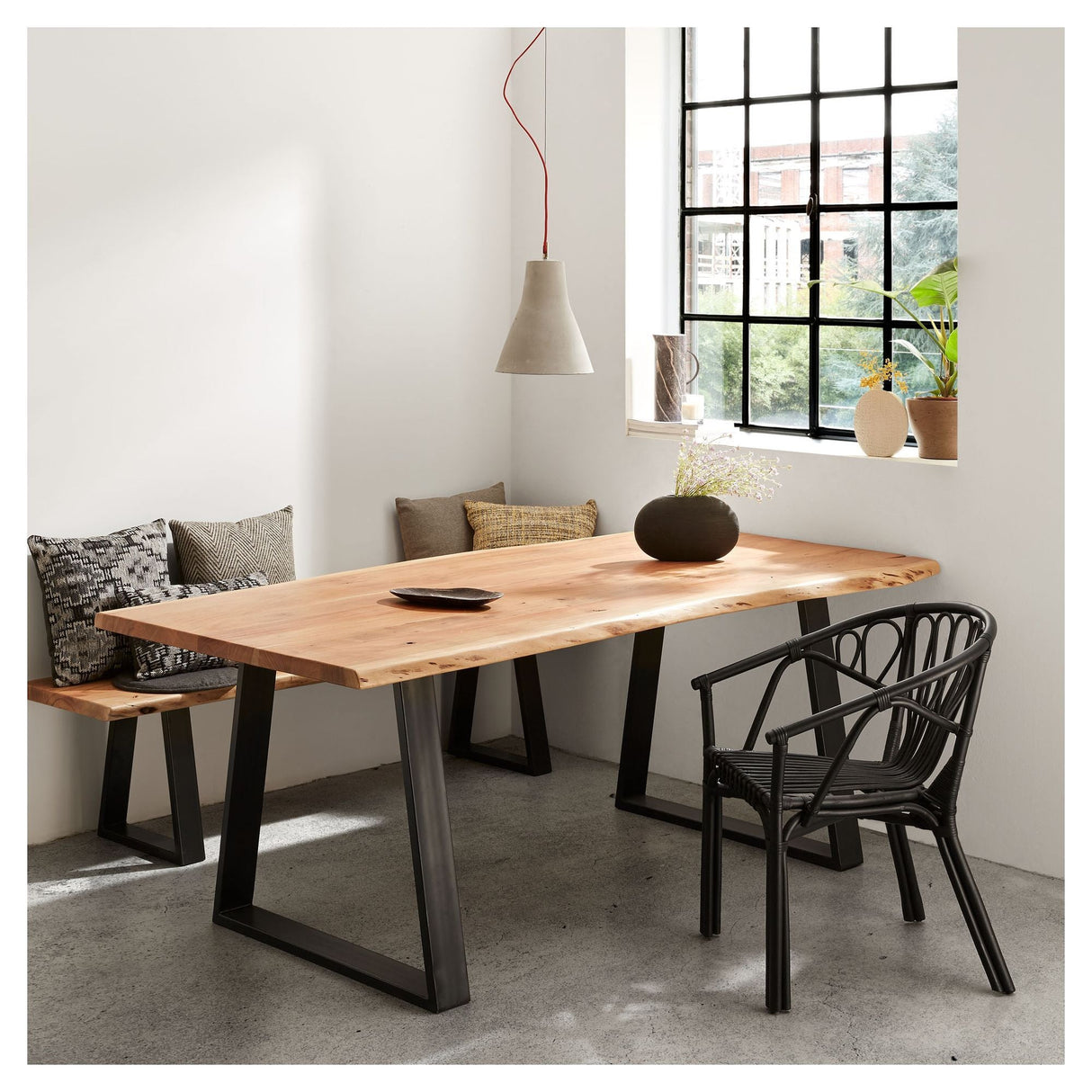 Sono Dining Table 160X90 Black/Nature