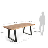 Sono Dining Table 160X90 Black/Nature