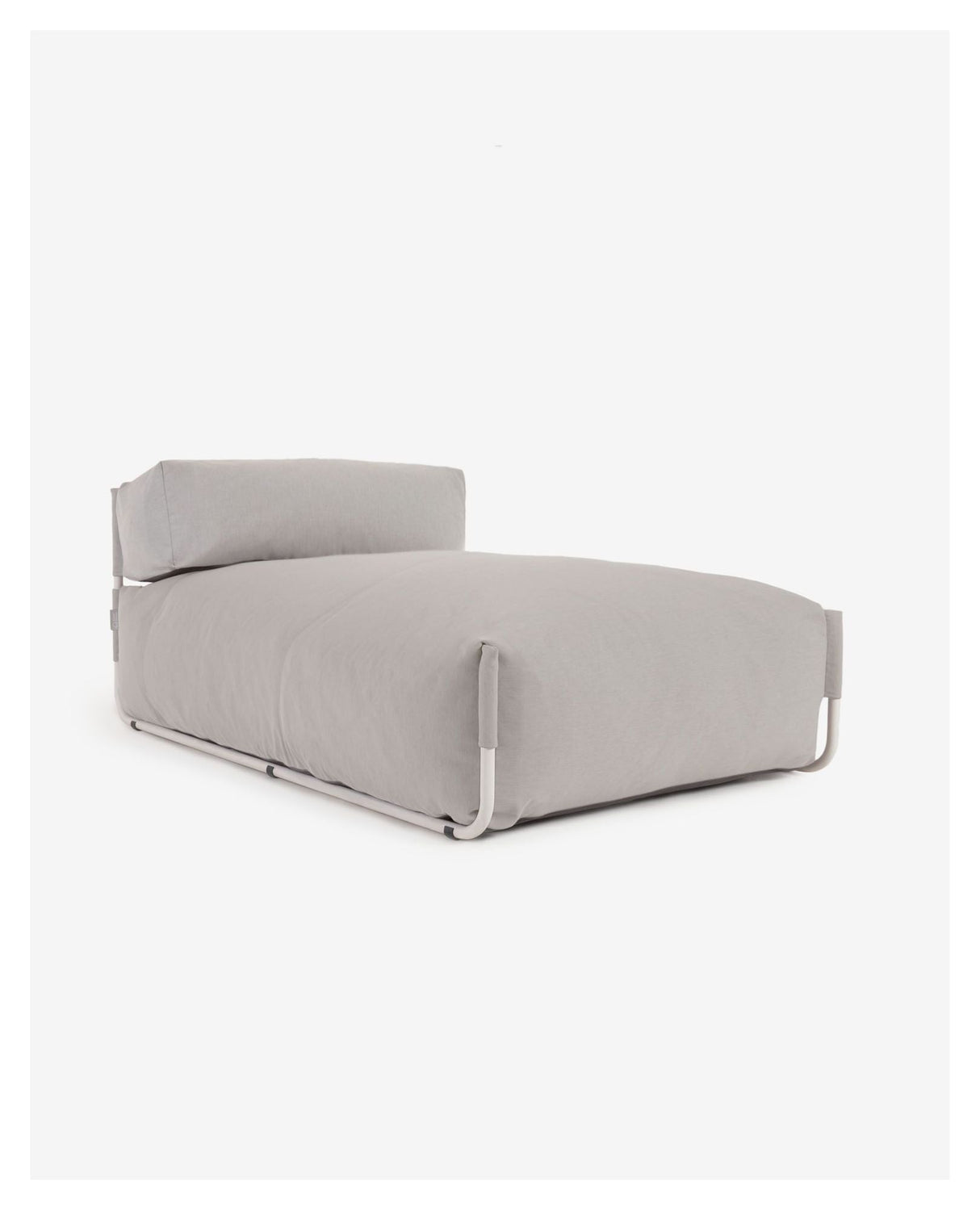 Square Chaise Long, White Alu/Light Gray