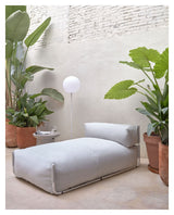 Square Chaise Long, White Alu/Light Gray