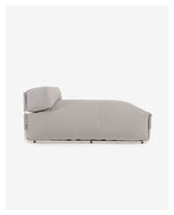 Square Chaise Long, White Alu/Light Gray