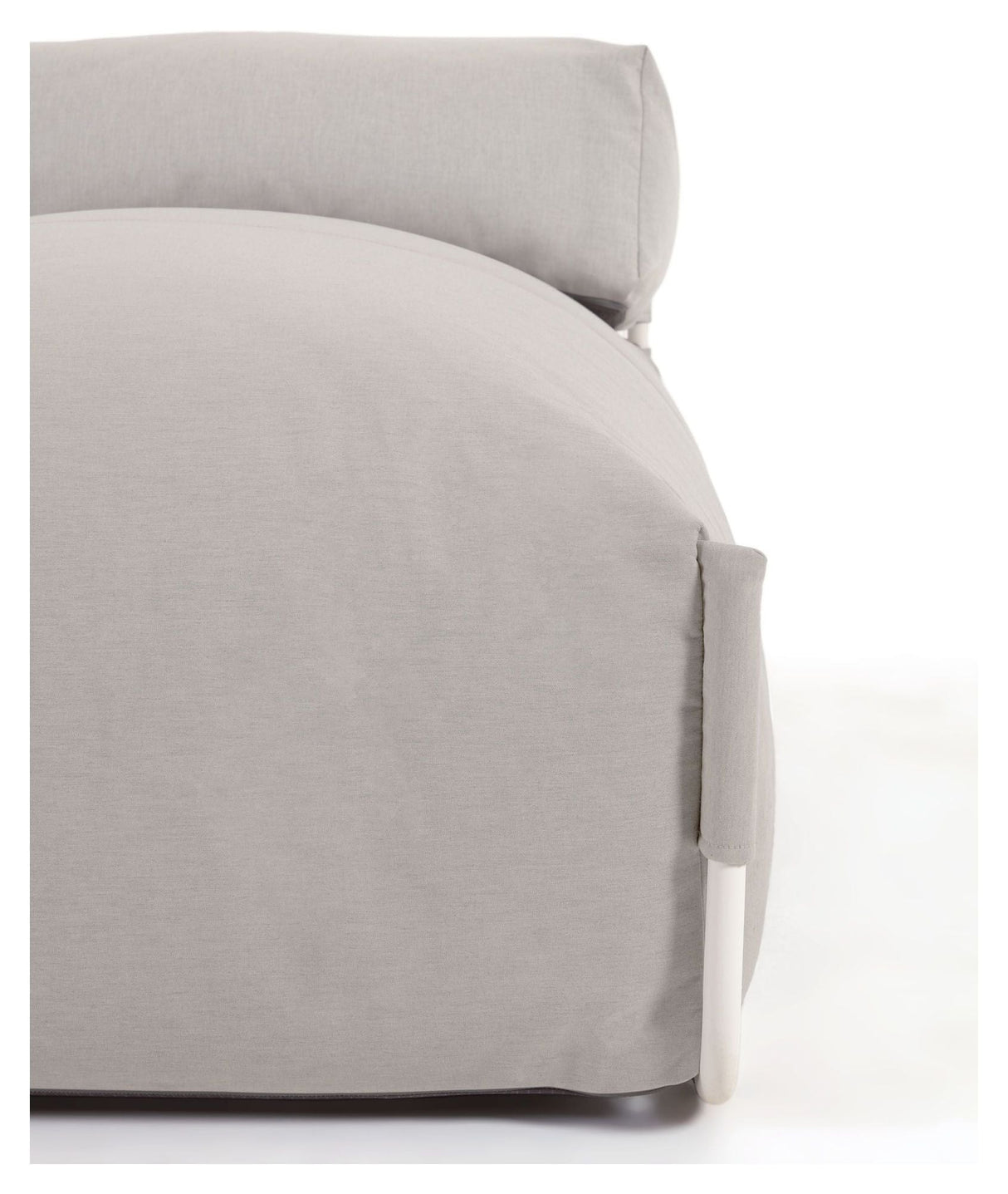 Square Chaise Long, White Alu/Light Gray