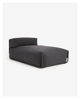 Square Chaise longue, black alu/dark gray