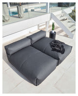 Square Chaise longue, black alu/dark gray