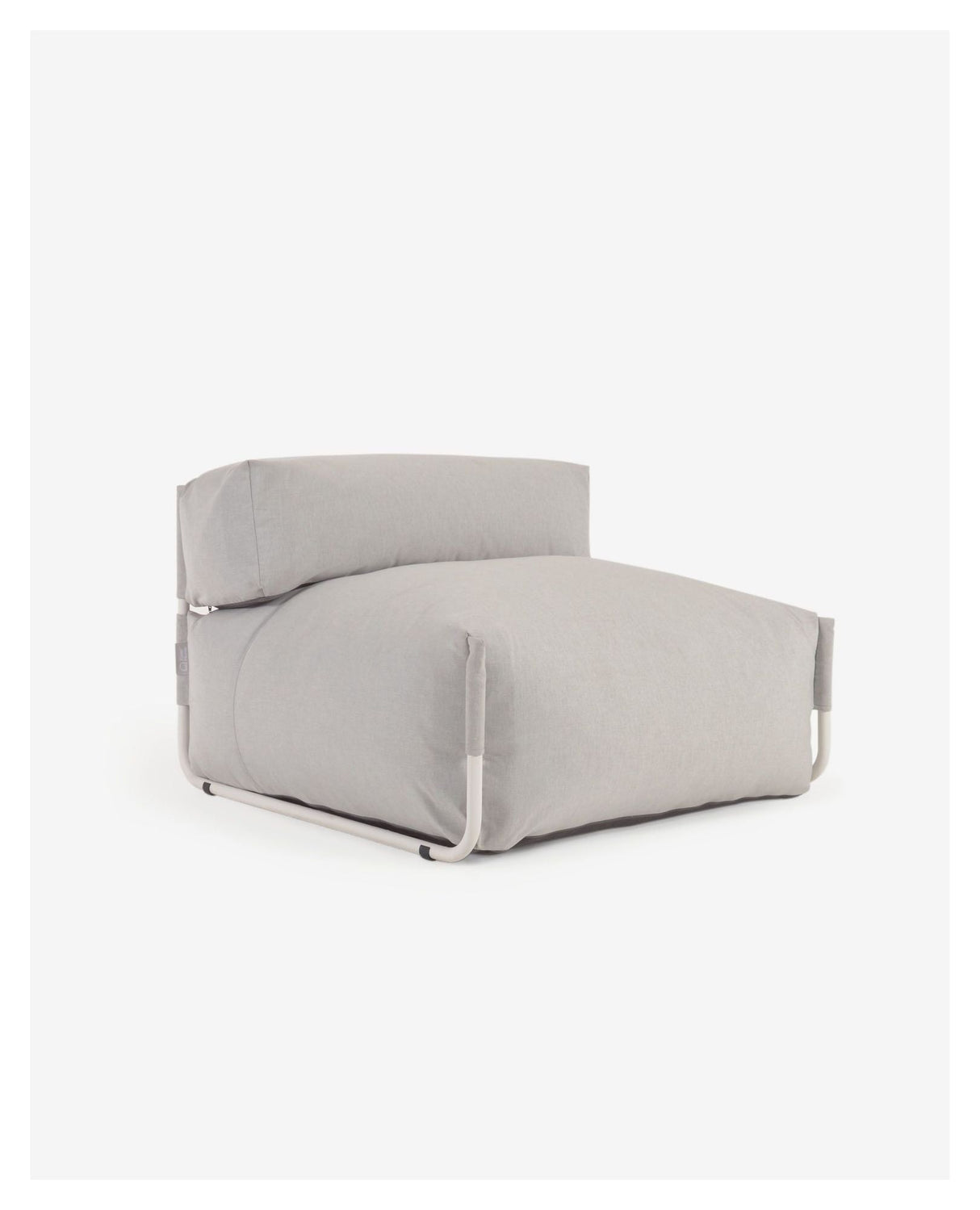 Square Lounge Chair, White Alu/Light Gray