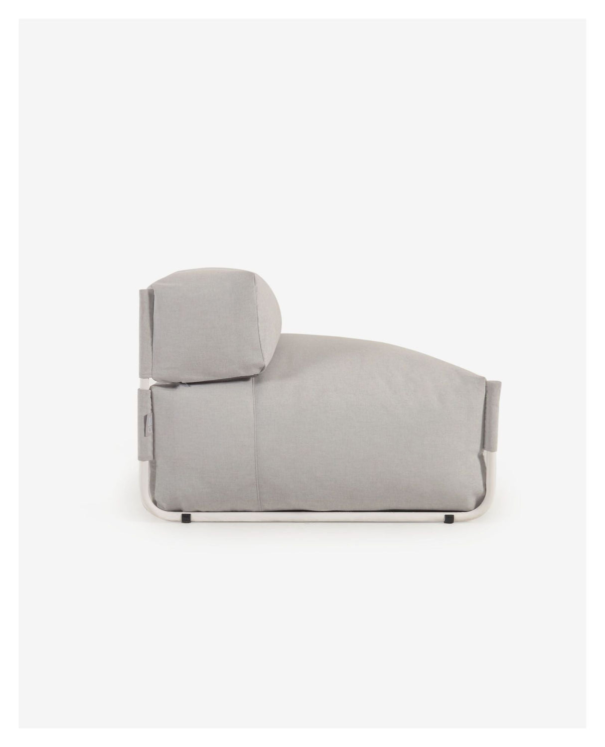 Square Lounge Chair, White Alu/Light Gray