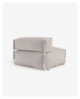 Square Lounge Chair, White Alu/Light Gray