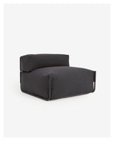 Square Lounge Chair, Black Alu/Dark Gray