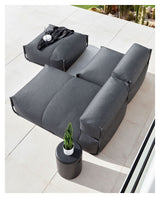 Square Lounge Chair, Black Alu/Dark Gray