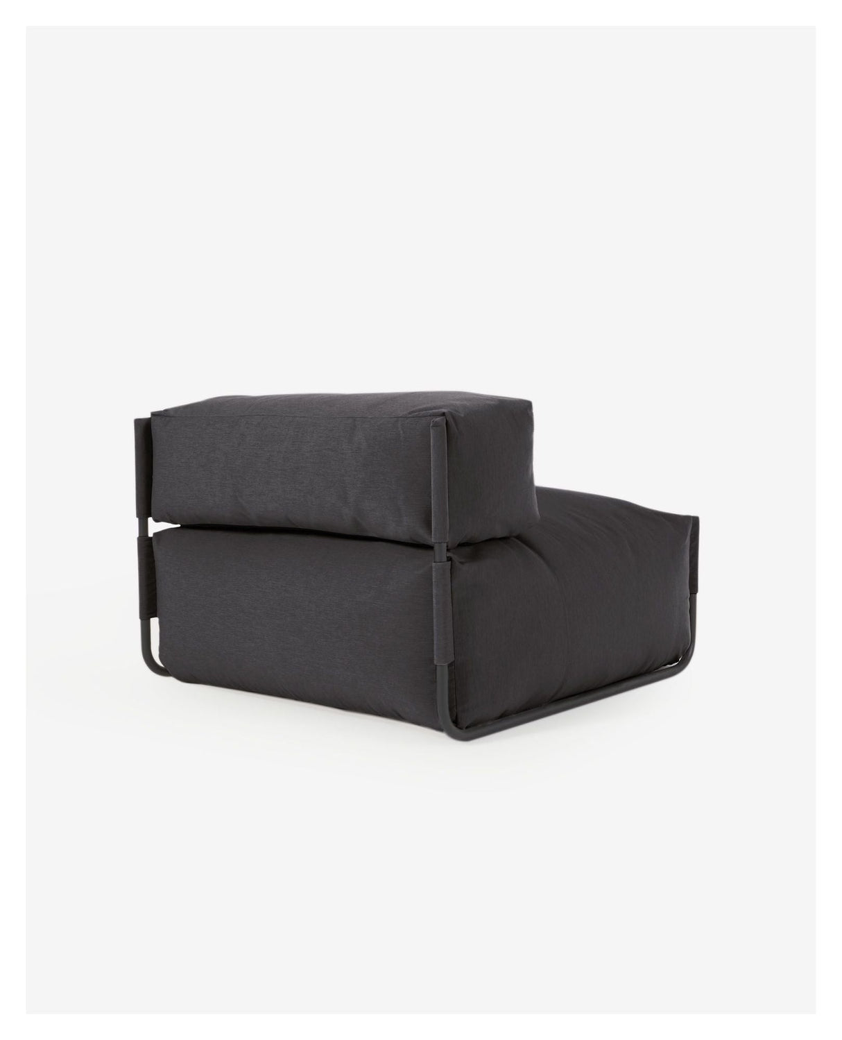 Square Lounge Chair, Black Alu/Dark Gray