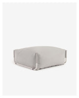 Square Pouf, White Alu/Light Gray