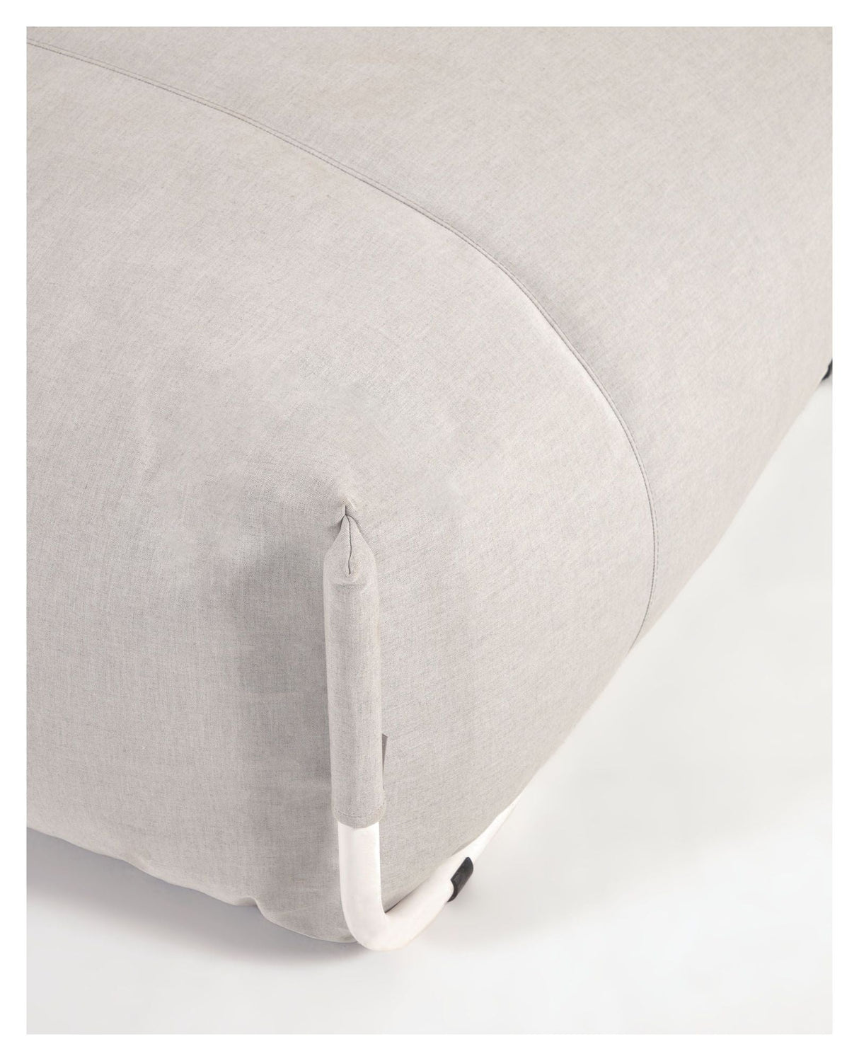 Square Pouf, White Alu/Light Gray