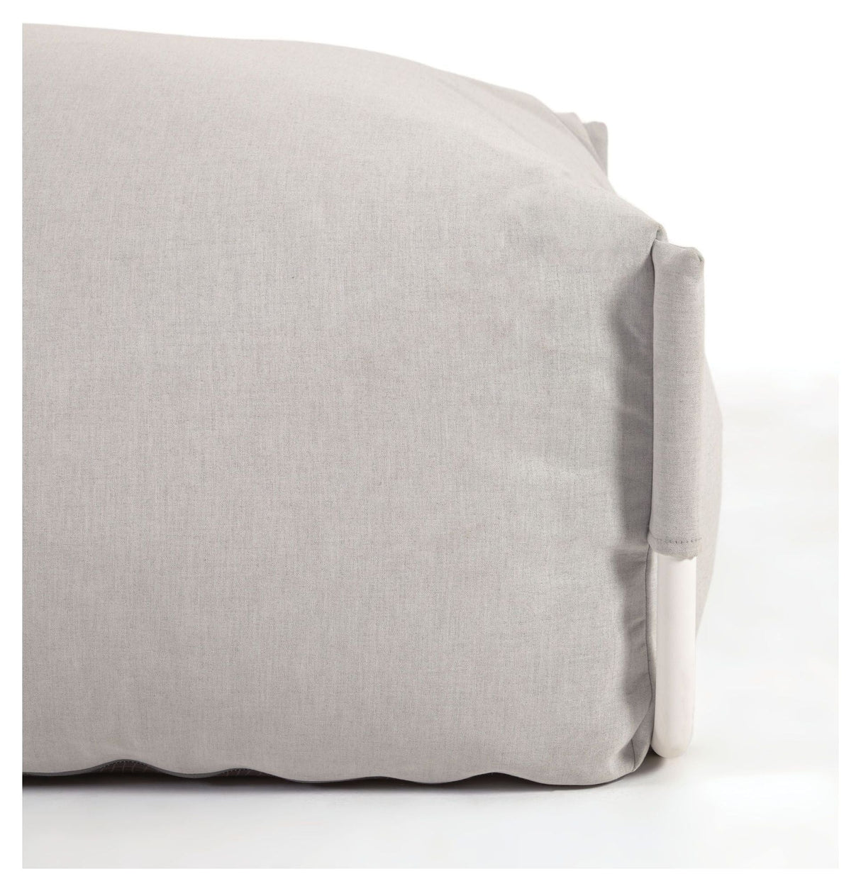 Square Pouf, White Alu/Light Gray