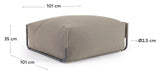 Square Pouf, White Alu/Light Gray