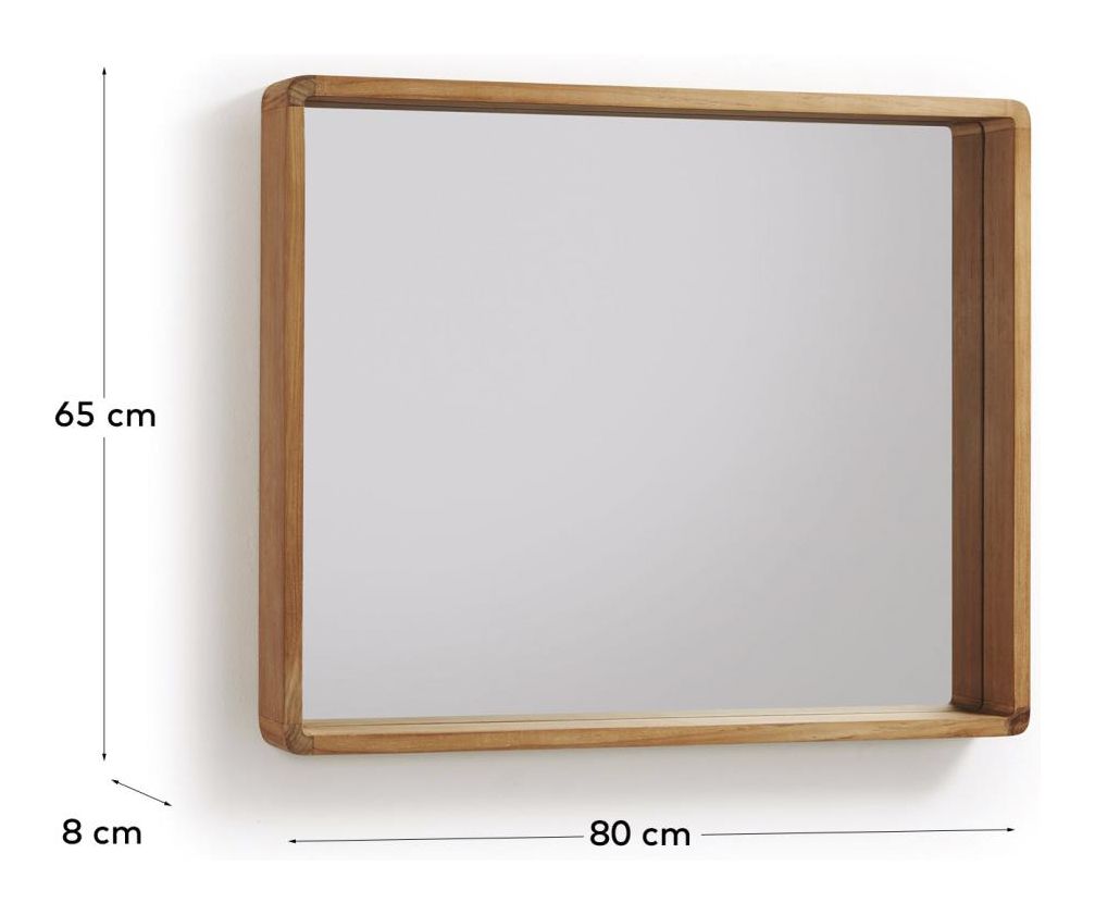 Sunday Mirror for Bathroom 80x65 Teak