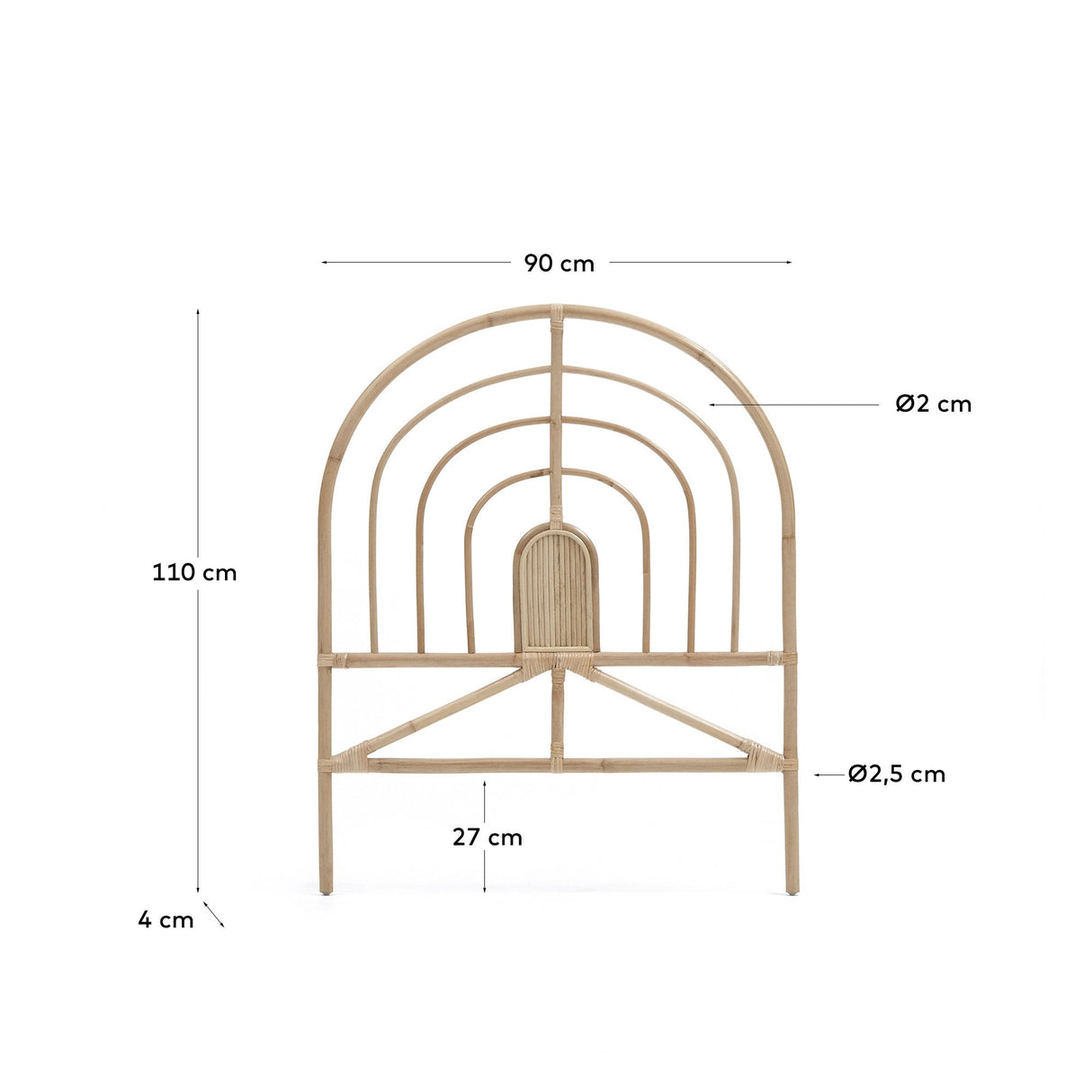 Sundberg Bedboard of rattan, 90 cm