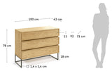 Taiana Chest w. 3 drawers - Oak veneer