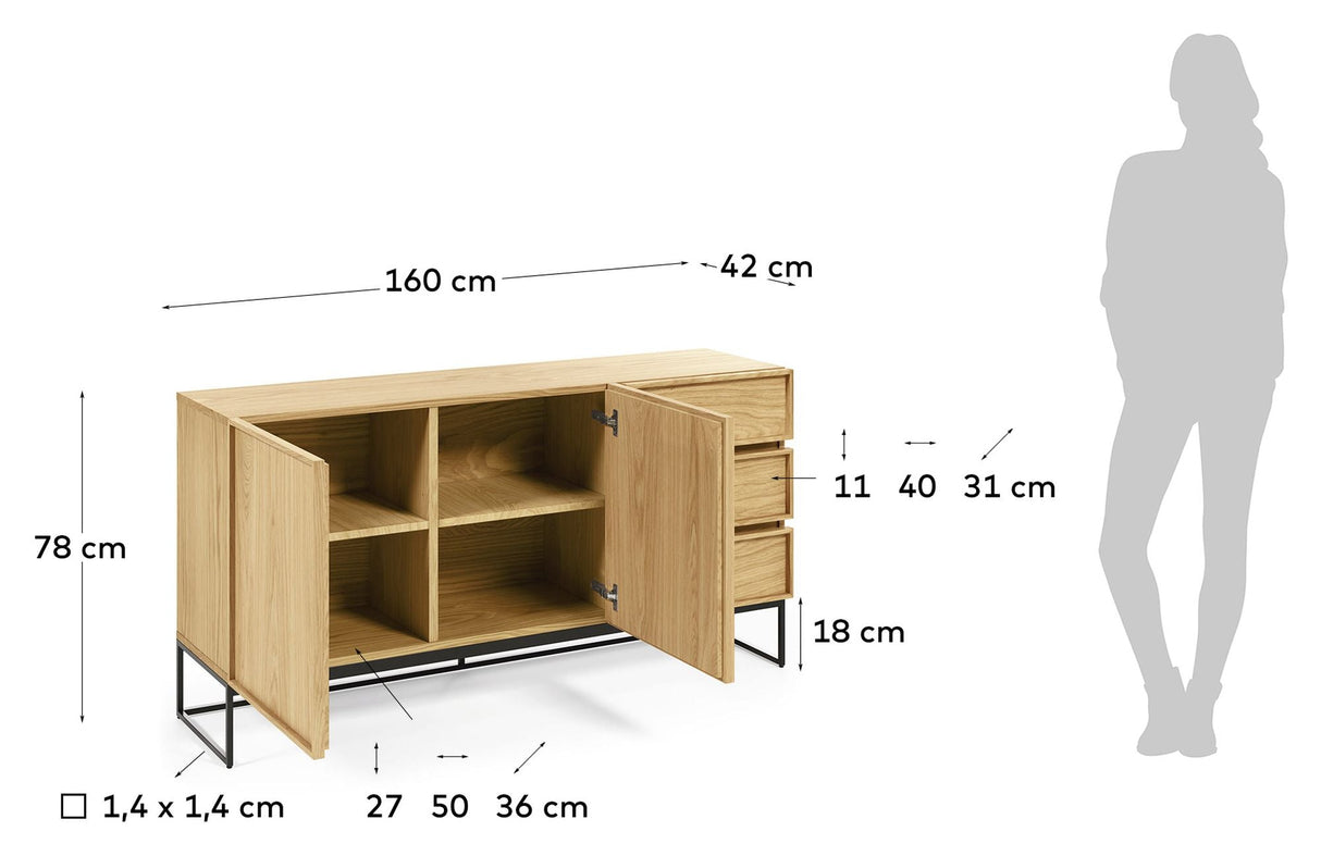 Taiana Sideboard - Oak veneer, B160