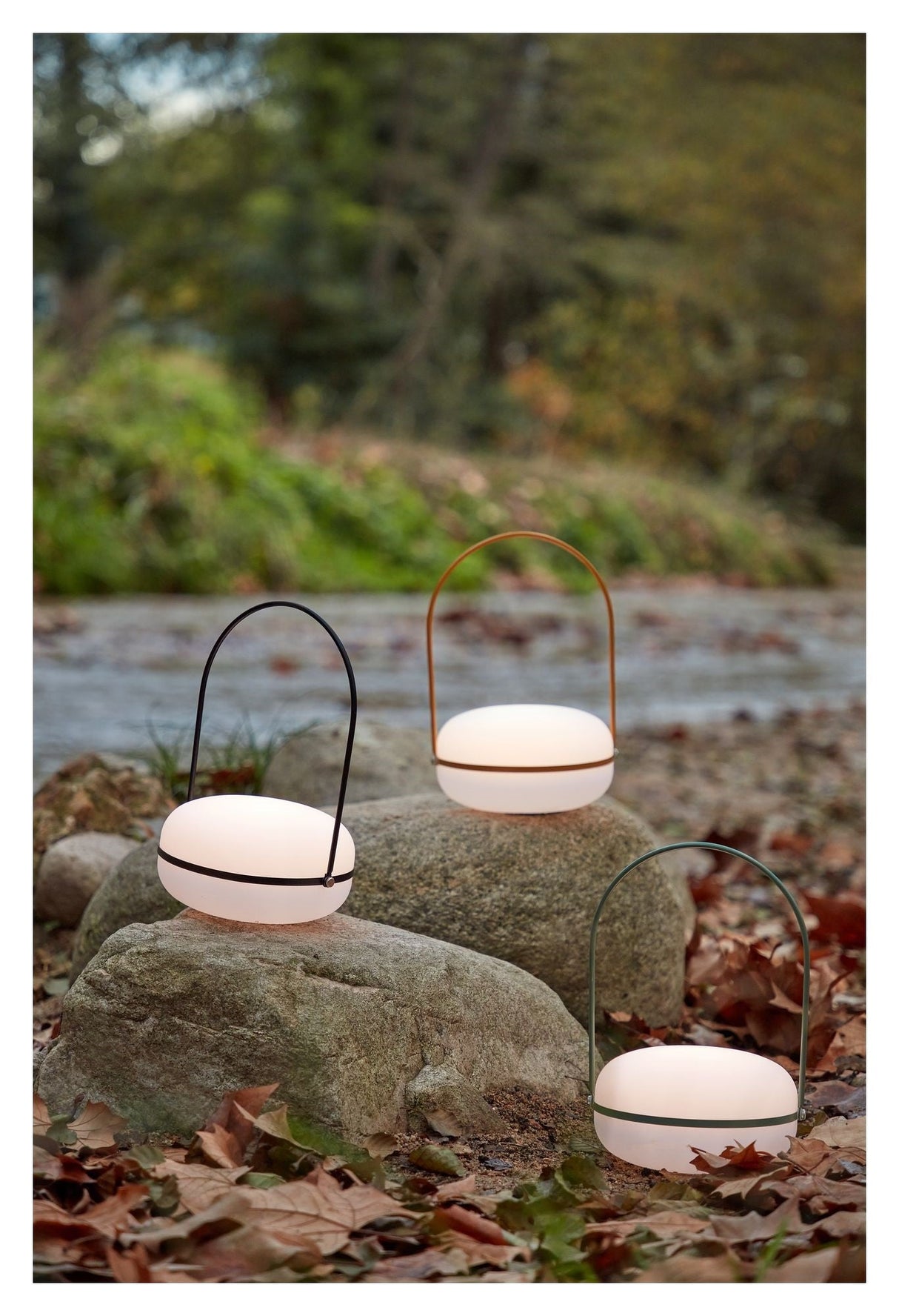 Tea Outdoor Table Lamp, Polythene/Green Metal