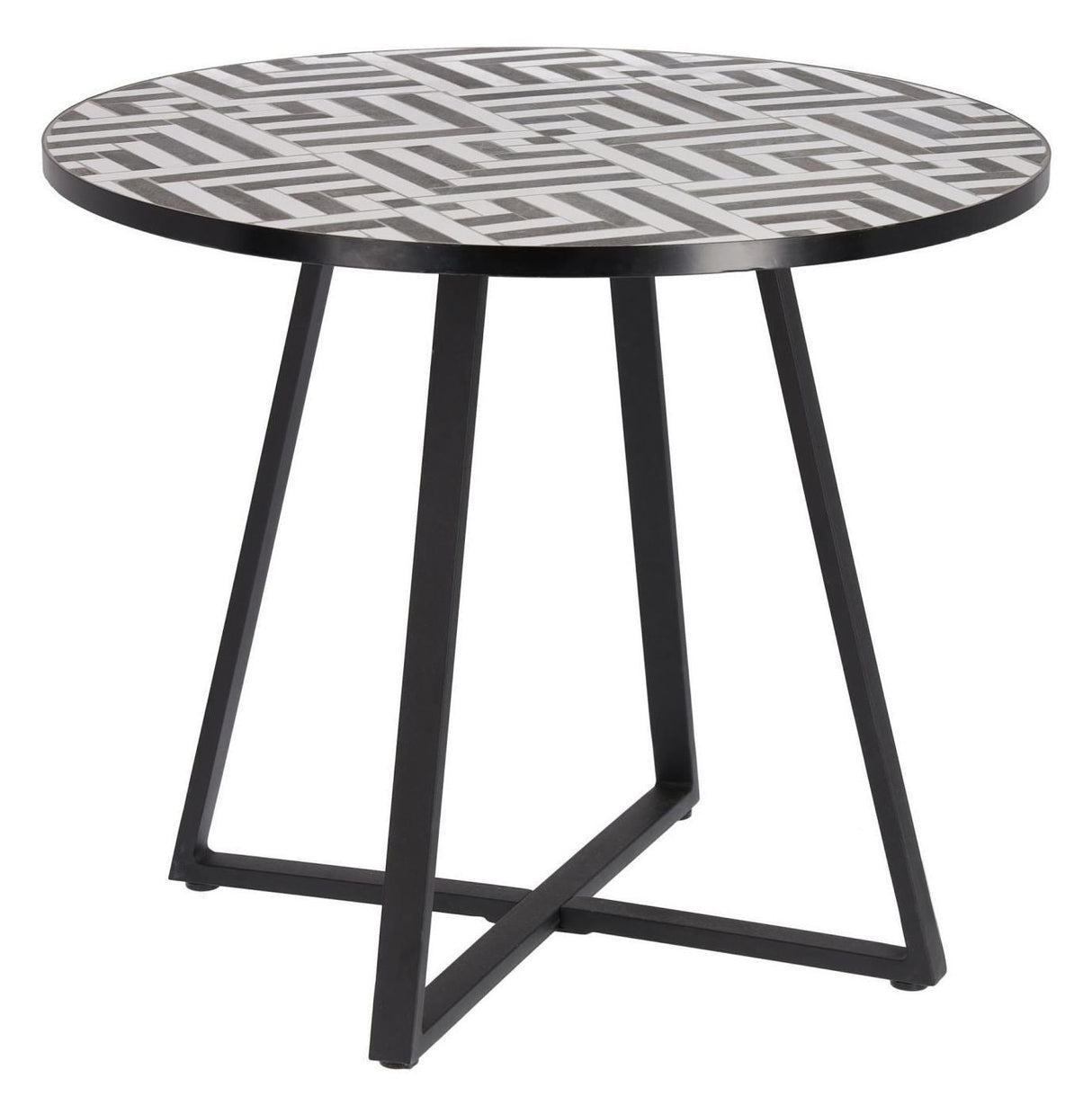 Tella Dining Table Black/White, Ø90