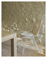 Tishana Dining Chair - Rattan/White Steel