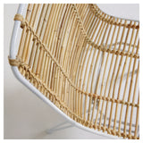 Tishana Dining Chair - Rattan/White Steel