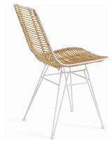 Tishana Dining Chair - Rattan/White Steel