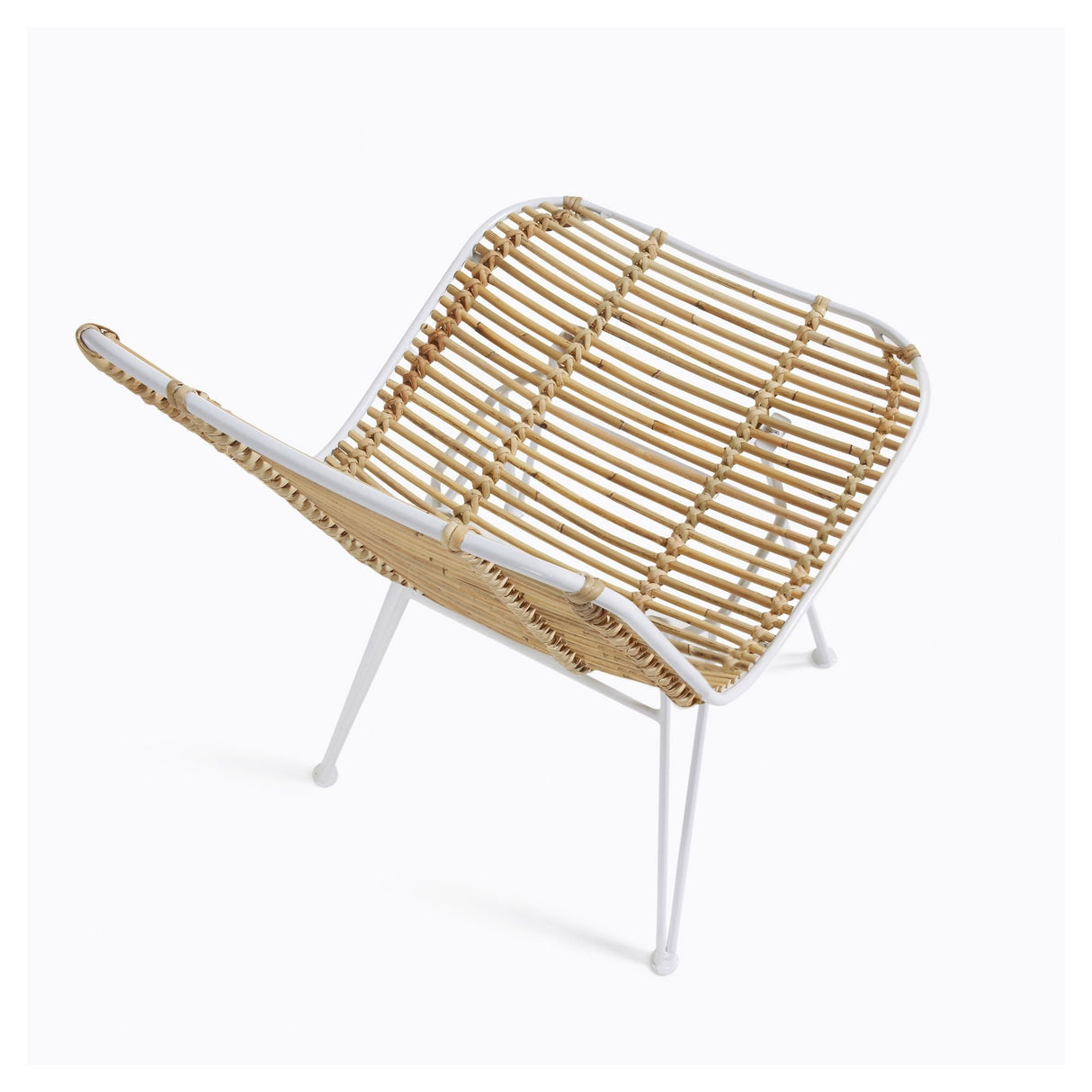 Tishana Dining Chair - Rattan/White Steel