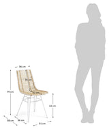 Tishana Dining Chair - Rattan/White Steel