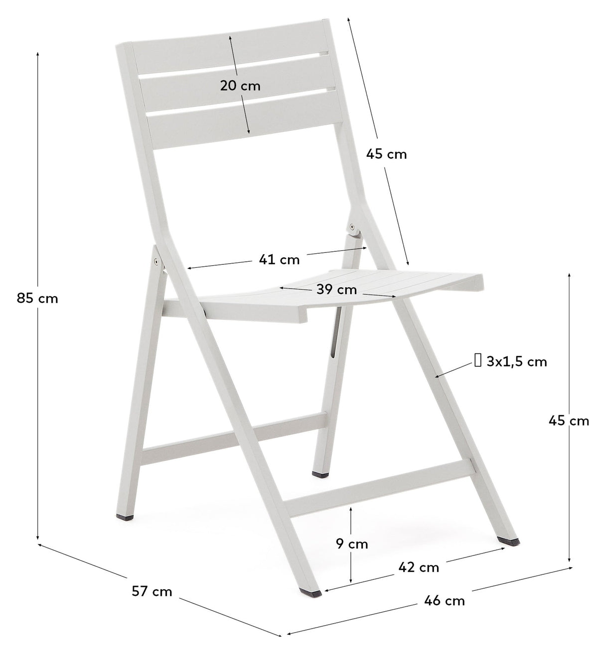 Torreta folding chair, white