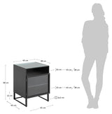 Trixie Bedside Table Black, 45x58