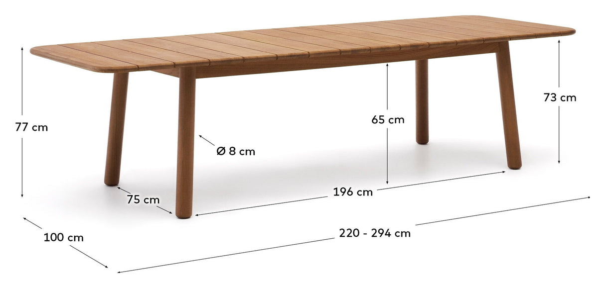 Turqueta extendable table, 220 (290) x 100 cm