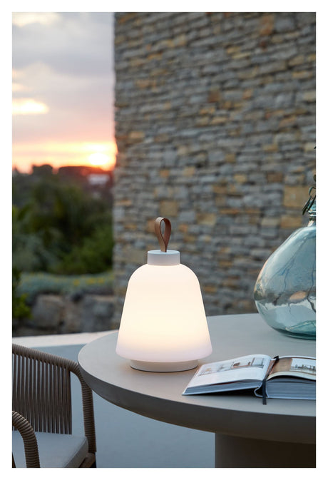 Udiya Outdoor Table Lamp, Polythene/White Metal