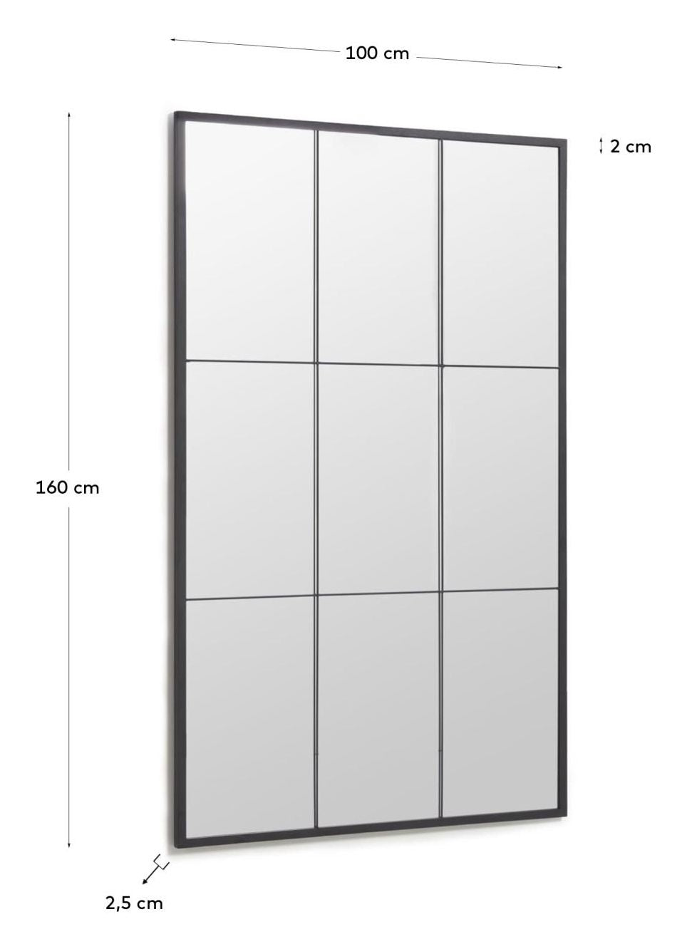 Ulrica Mirror 100x160 - Black