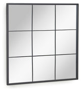 Ulrica Mirror with black metal frame, 80x80