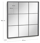 Ulrica Mirror with black metal frame, 80x80