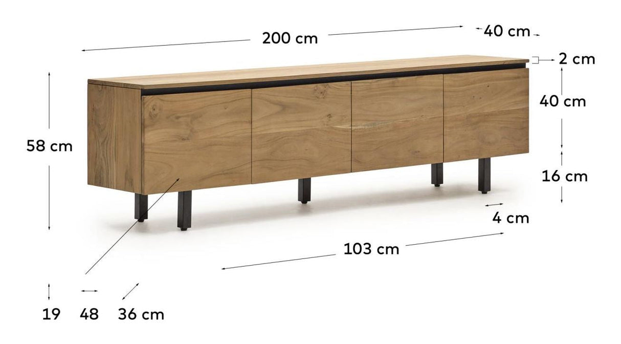 Uxue TV table, 200x58 - Acacia wood