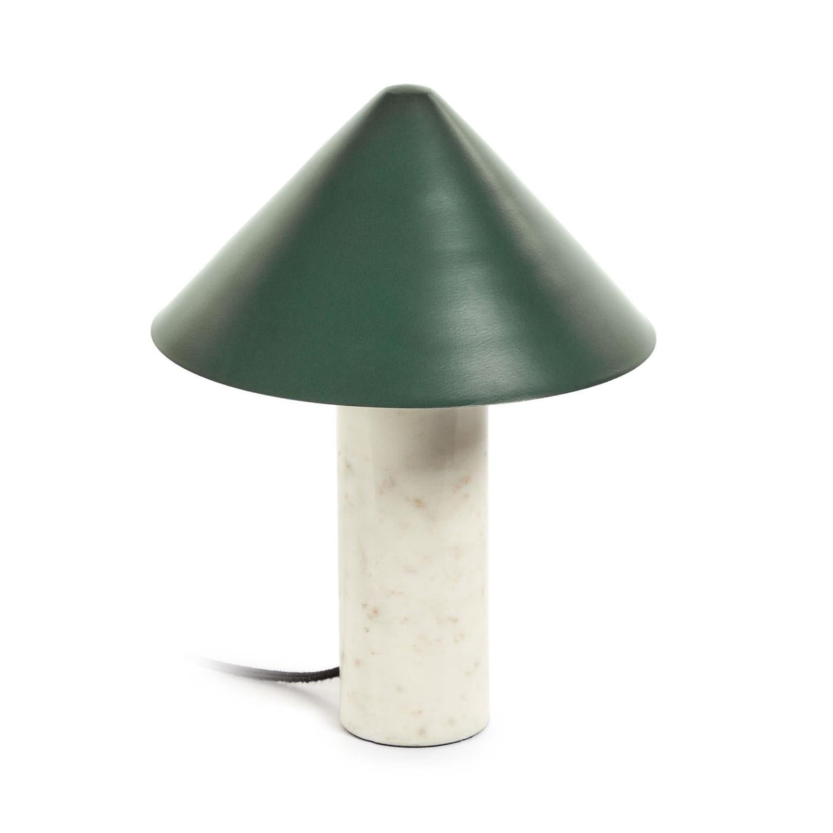 Valentine Table lamp, White marble, green metal