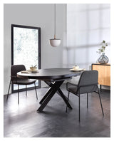 Vashti Dining table Black, Ø120/Ø160