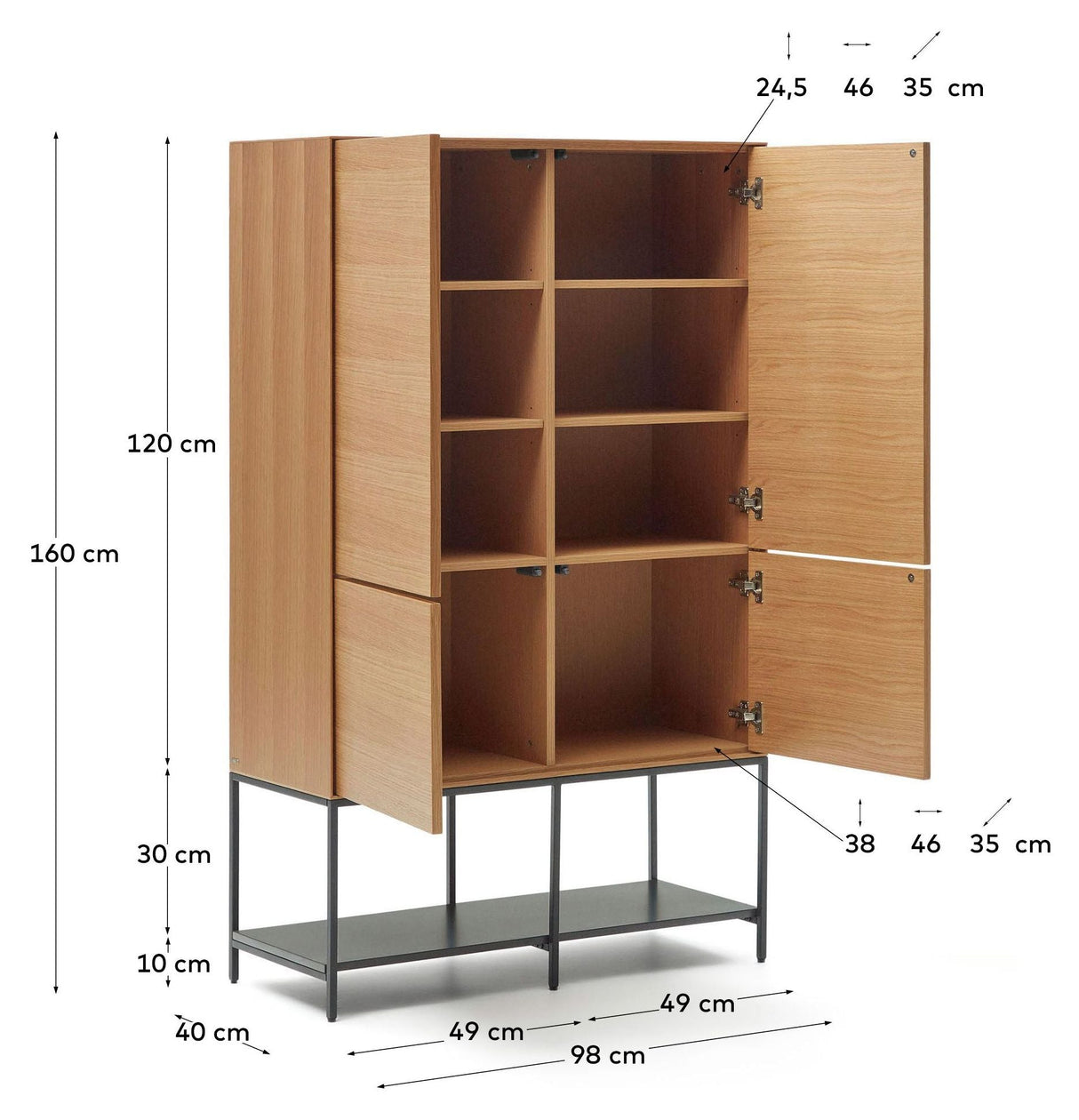 Vedrana Sideboard, Oak veneer, 97,5x160