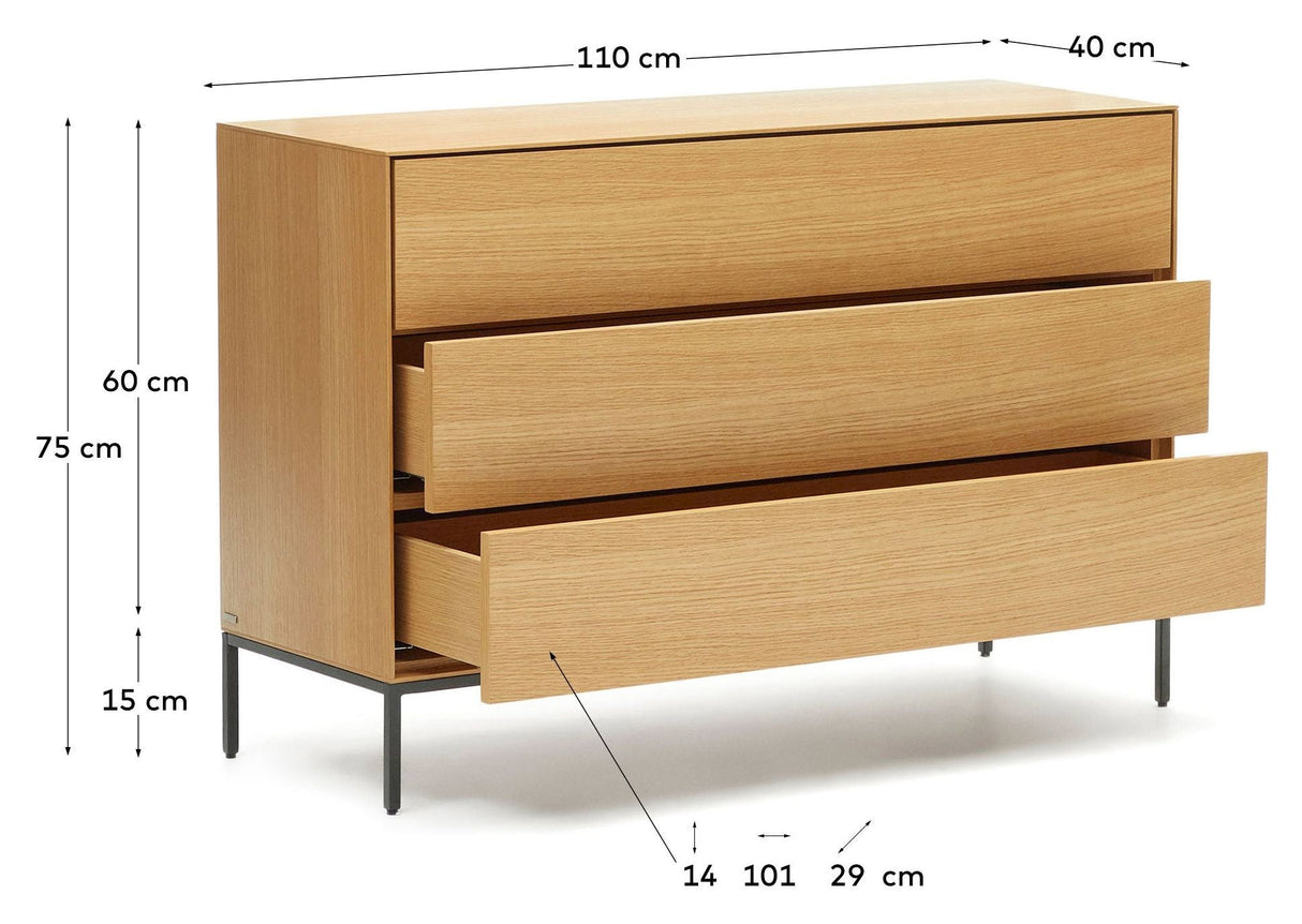 Vedrana Chest, Oak veneer, 110x75