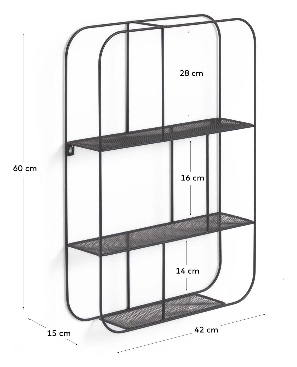 Veneranda Shelf, 42x60, Black metal