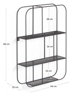 Veneranda Shelf, 42x60, Black metal