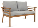 Vilma Lounge Set w. gray cushions, Acacia wood