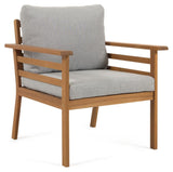 Vilma Lounge Set w. gray cushions, Acacia wood