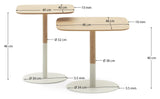 Watse Side Tables, Set of 2, Oak veneer, 40x40/48x48