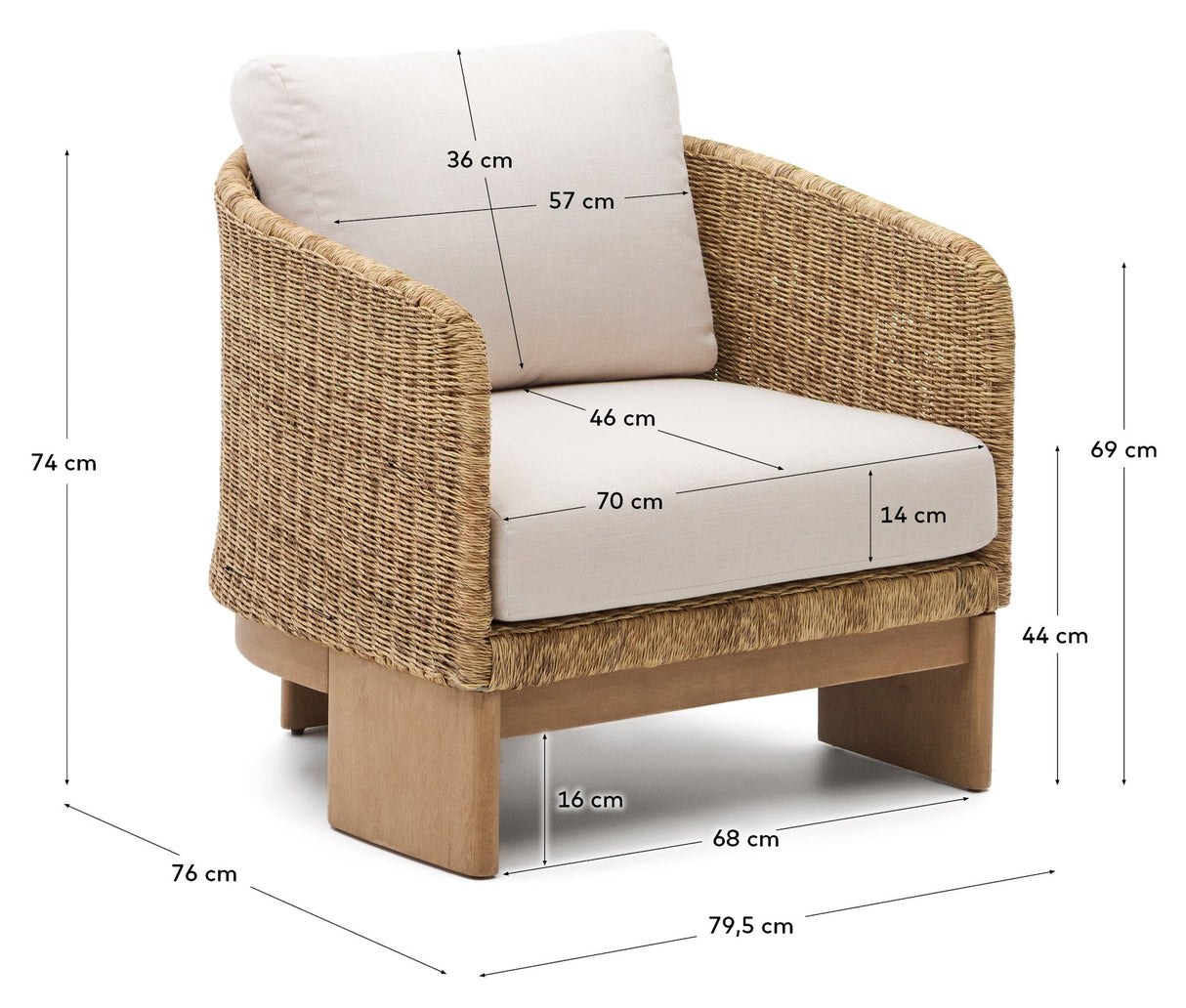 Xoriguer armchair, wood