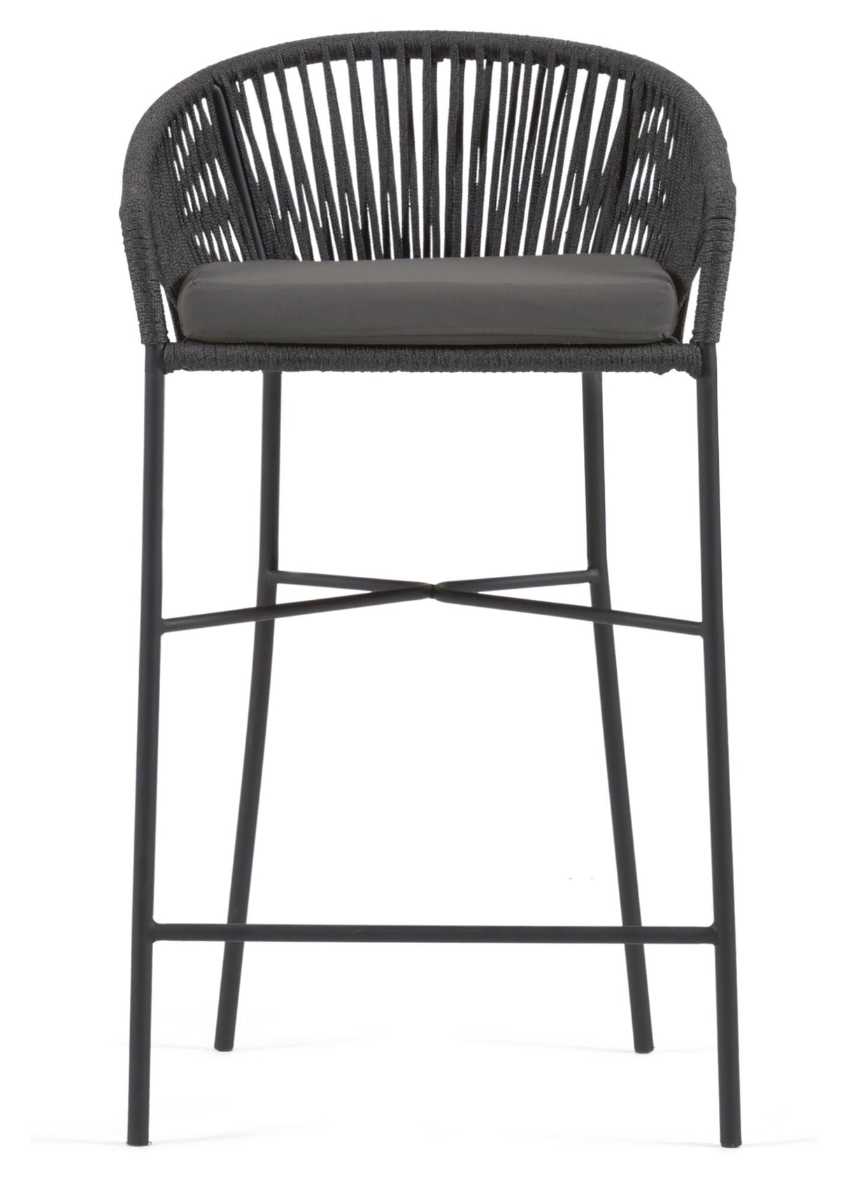 Yanet Barstool with rope, Black