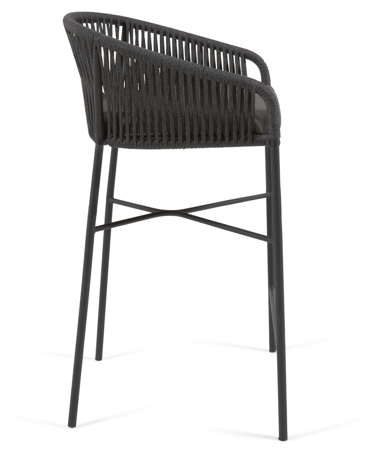 Yanet Barstool with rope, Black